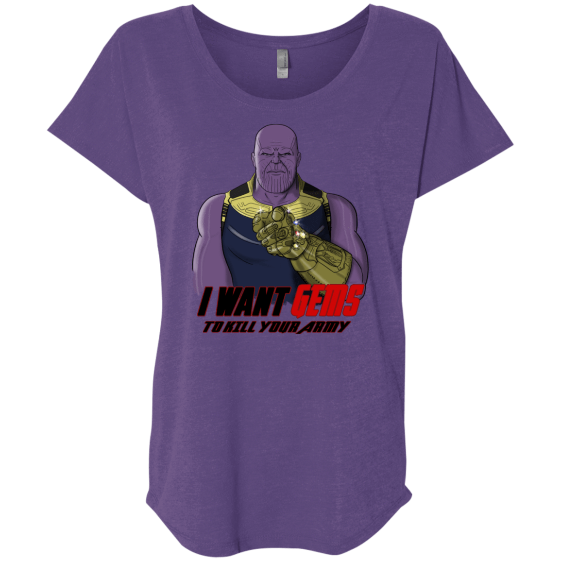 T-Shirts Purple Rush / X-Small Thanos Sam Triblend Dolman Sleeve