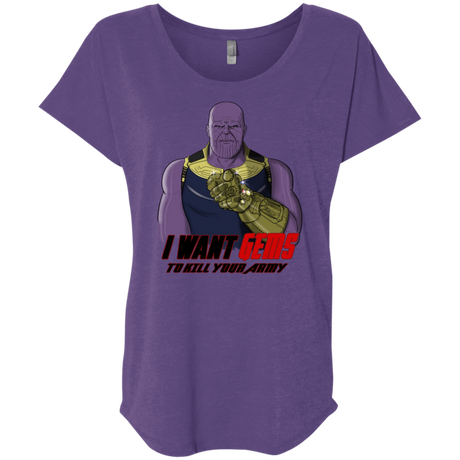 T-Shirts Purple Rush / X-Small Thanos Sam Triblend Dolman Sleeve