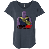 T-Shirts Vintage Navy / X-Small Thanos Sam Triblend Dolman Sleeve