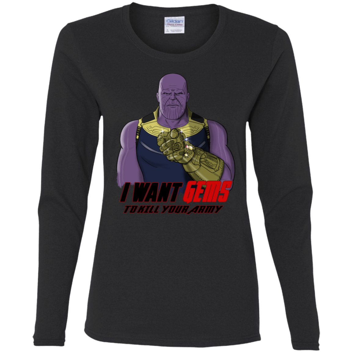 T-Shirts Black / S Thanos Sam Women's Long Sleeve T-Shirt