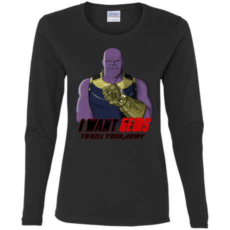 T-Shirts Black / S Thanos Sam Women's Long Sleeve T-Shirt