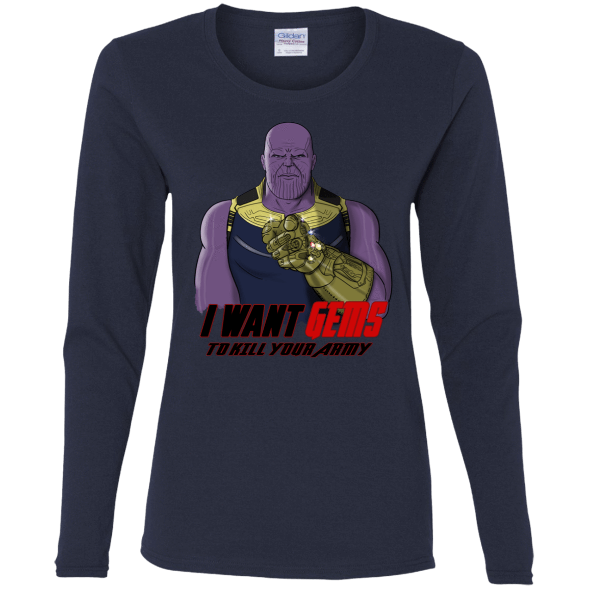 T-Shirts Navy / S Thanos Sam Women's Long Sleeve T-Shirt