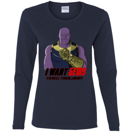 T-Shirts Navy / S Thanos Sam Women's Long Sleeve T-Shirt