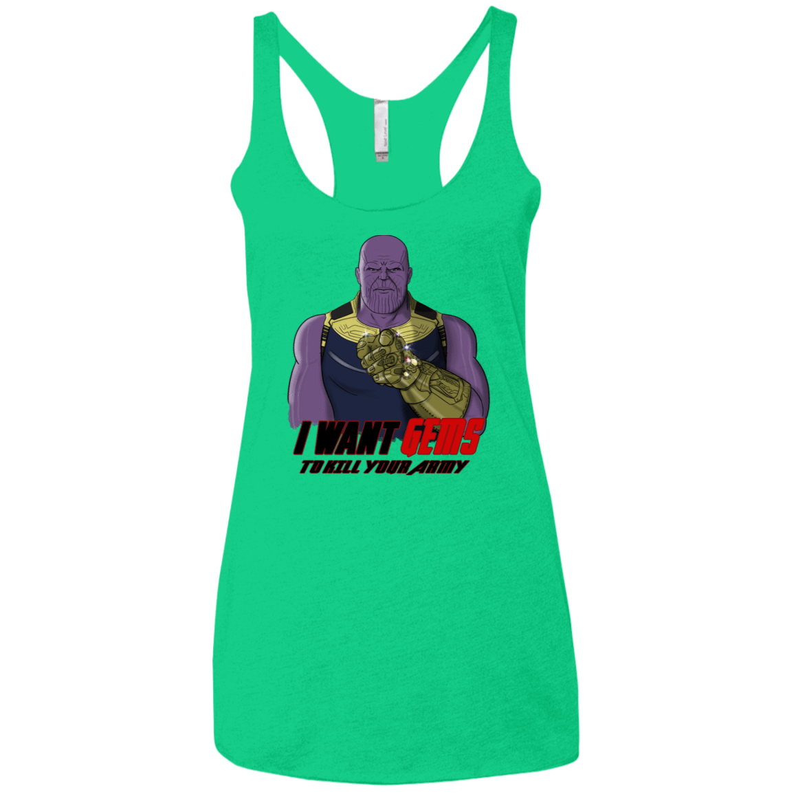 T-Shirts Envy / X-Small Thanos Sam Women's Triblend Racerback Tank