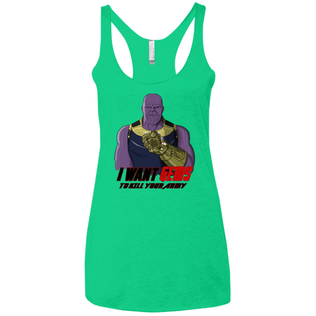 T-Shirts Envy / X-Small Thanos Sam Women's Triblend Racerback Tank