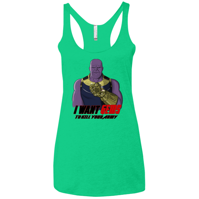 T-Shirts Envy / X-Small Thanos Sam Women's Triblend Racerback Tank