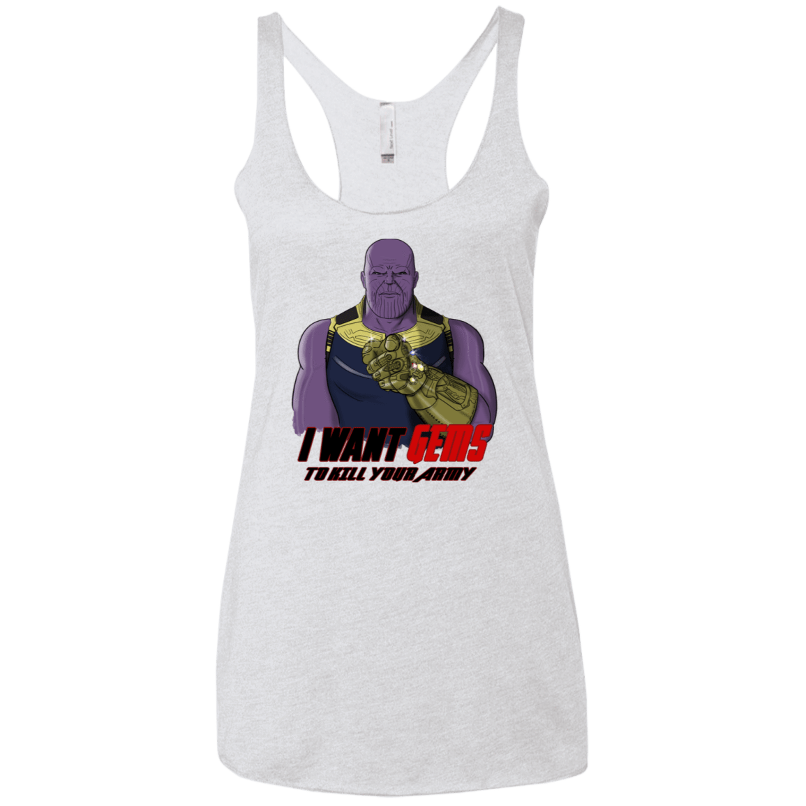 T-Shirts Heather White / X-Small Thanos Sam Women's Triblend Racerback Tank