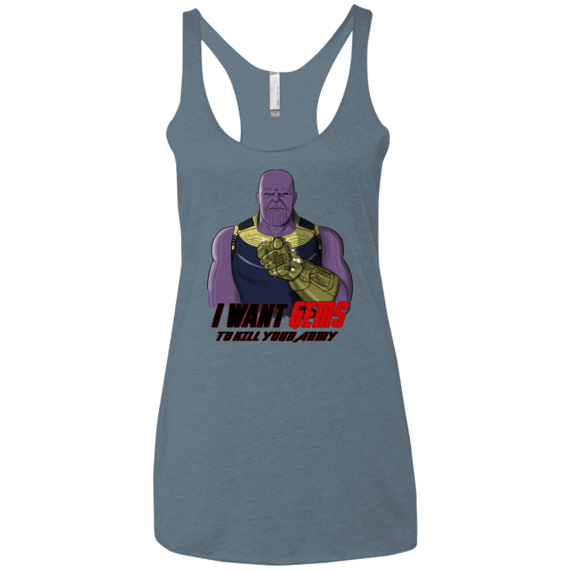 T-Shirts Indigo / X-Small Thanos Sam Women's Triblend Racerback Tank