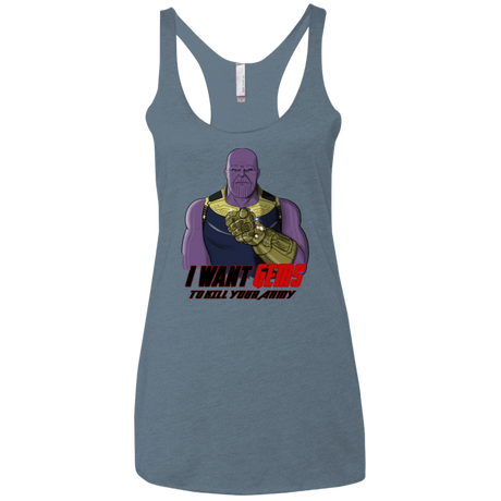 T-Shirts Indigo / X-Small Thanos Sam Women's Triblend Racerback Tank