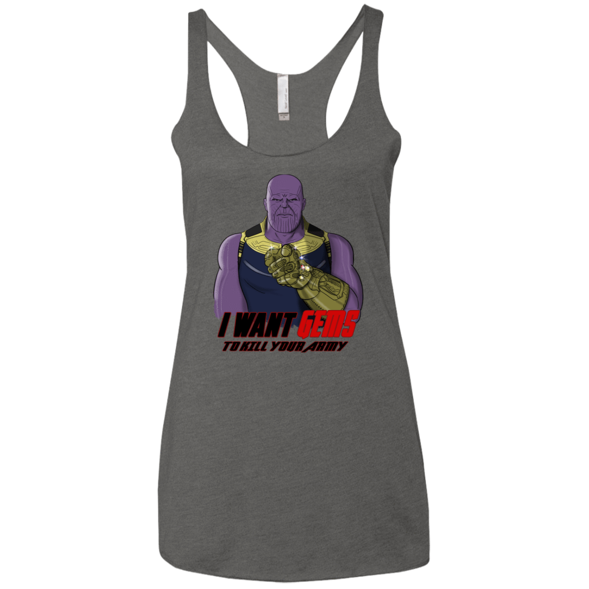 T-Shirts Premium Heather / X-Small Thanos Sam Women's Triblend Racerback Tank