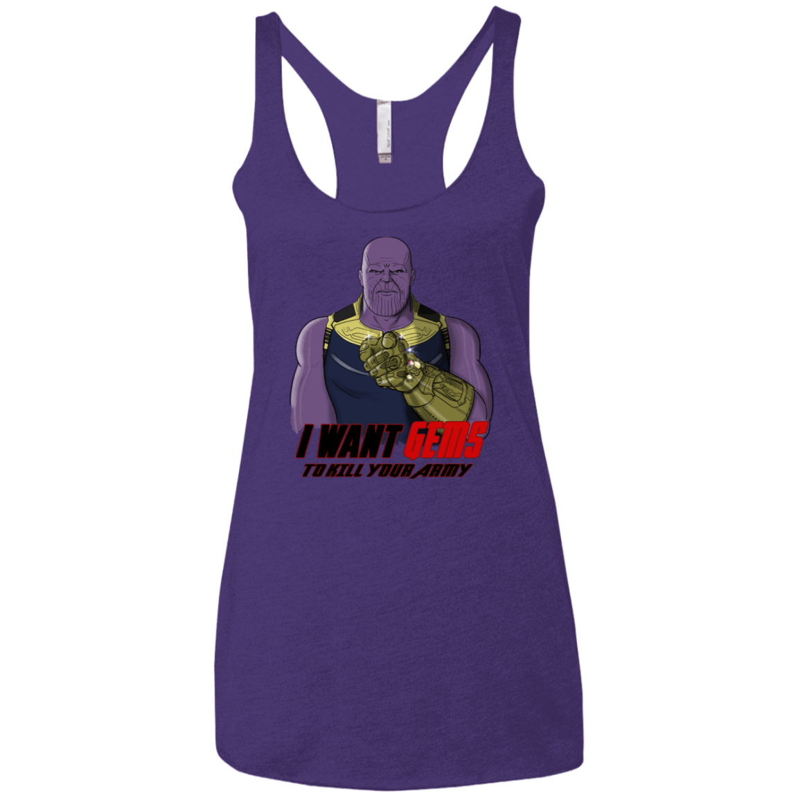 T-Shirts Purple Rush / X-Small Thanos Sam Women's Triblend Racerback Tank