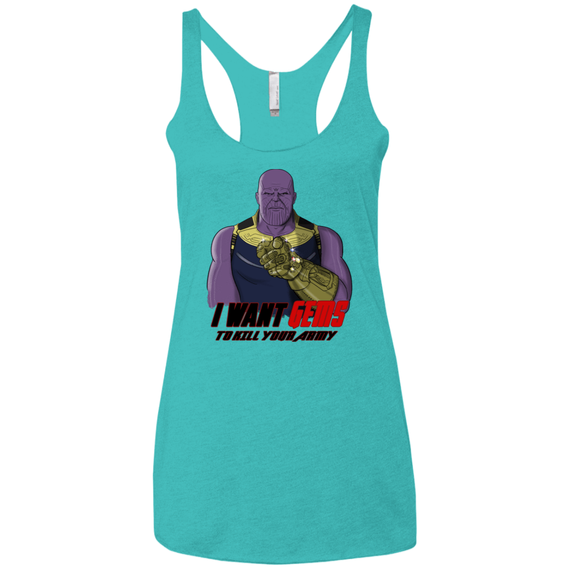 T-Shirts Tahiti Blue / X-Small Thanos Sam Women's Triblend Racerback Tank