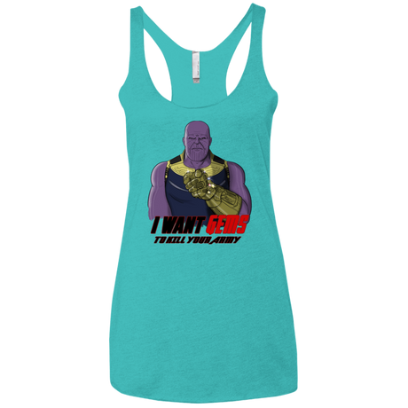 T-Shirts Tahiti Blue / X-Small Thanos Sam Women's Triblend Racerback Tank