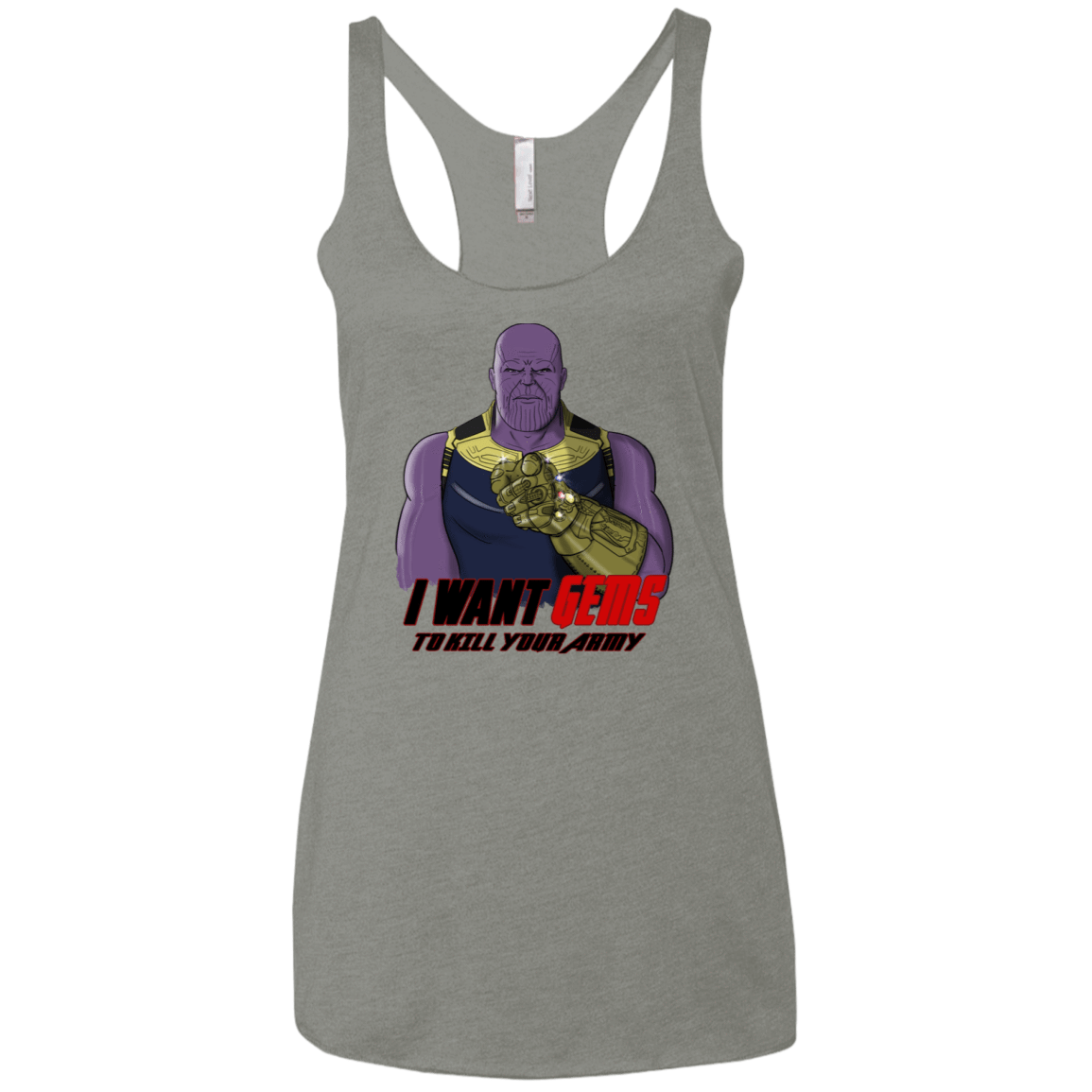 T-Shirts Venetian Grey / X-Small Thanos Sam Women's Triblend Racerback Tank