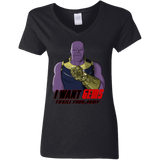 T-Shirts Black / S Thanos Sam Women's V-Neck T-Shirt