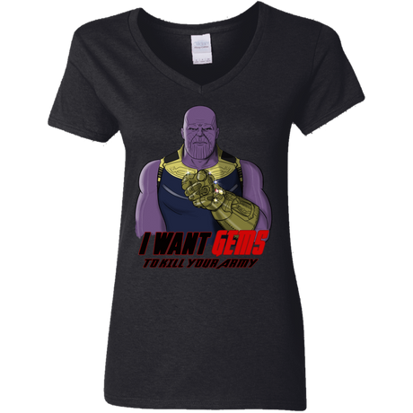 T-Shirts Black / S Thanos Sam Women's V-Neck T-Shirt