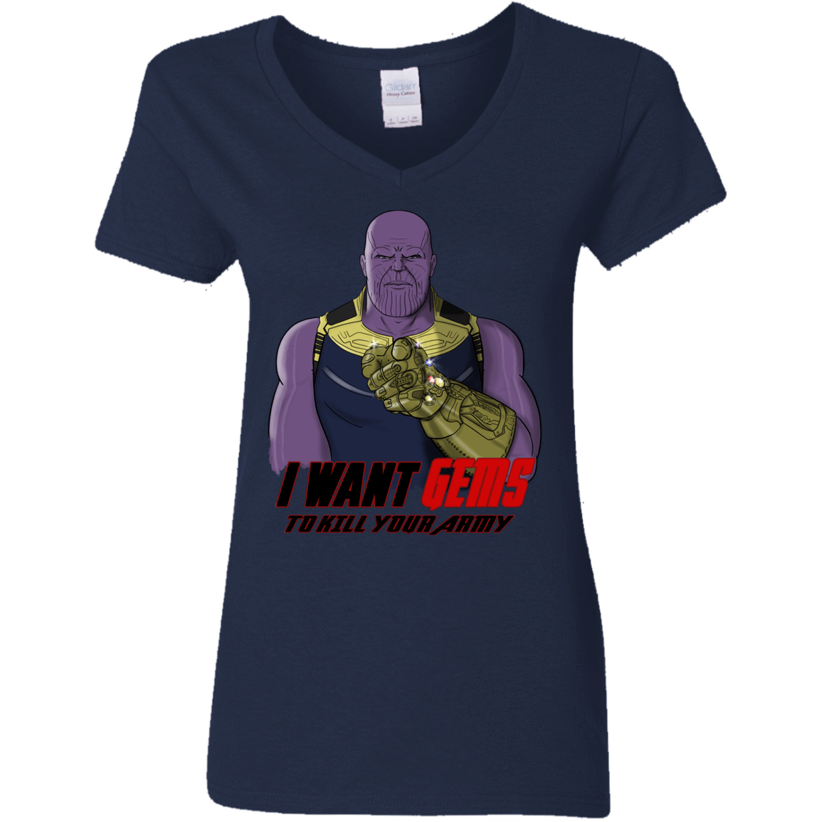 T-Shirts Navy / S Thanos Sam Women's V-Neck T-Shirt