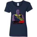 T-Shirts Navy / S Thanos Sam Women's V-Neck T-Shirt