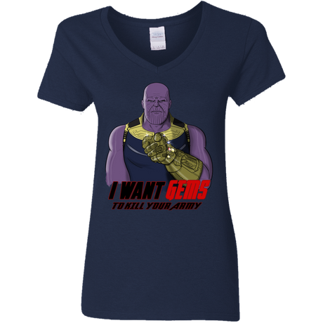 T-Shirts Navy / S Thanos Sam Women's V-Neck T-Shirt