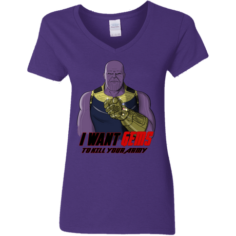 T-Shirts Purple / S Thanos Sam Women's V-Neck T-Shirt