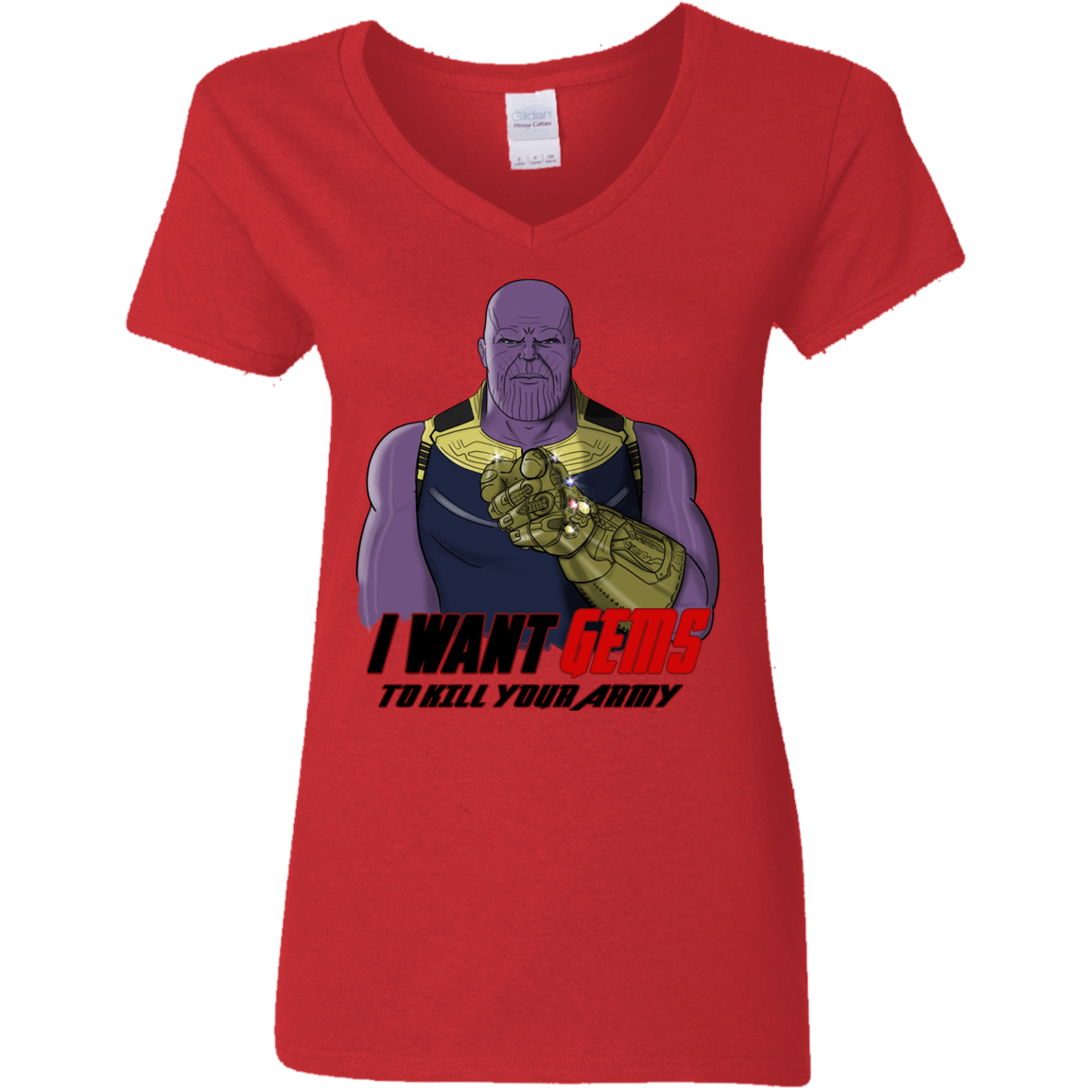 T-Shirts Red / S Thanos Sam Women's V-Neck T-Shirt