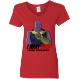 T-Shirts Red / S Thanos Sam Women's V-Neck T-Shirt