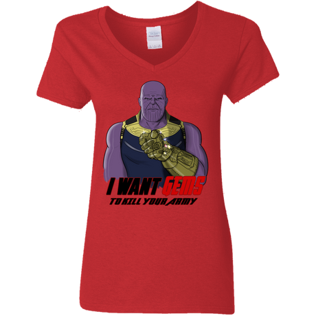 T-Shirts Red / S Thanos Sam Women's V-Neck T-Shirt