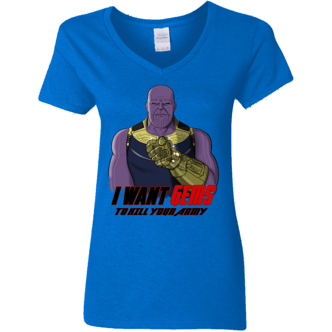 T-Shirts Royal / S Thanos Sam Women's V-Neck T-Shirt