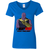 T-Shirts Royal / S Thanos Sam Women's V-Neck T-Shirt