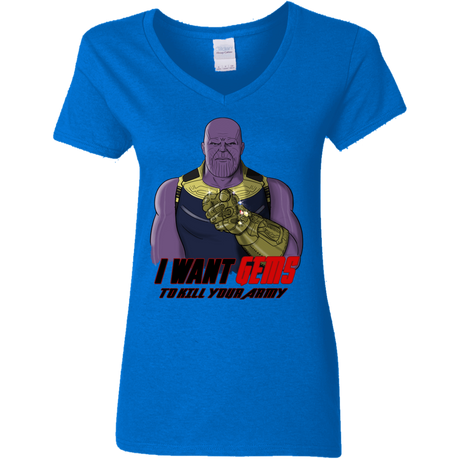 T-Shirts Royal / S Thanos Sam Women's V-Neck T-Shirt