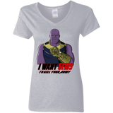 T-Shirts Sport Grey / S Thanos Sam Women's V-Neck T-Shirt