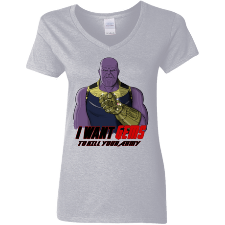 T-Shirts Sport Grey / S Thanos Sam Women's V-Neck T-Shirt