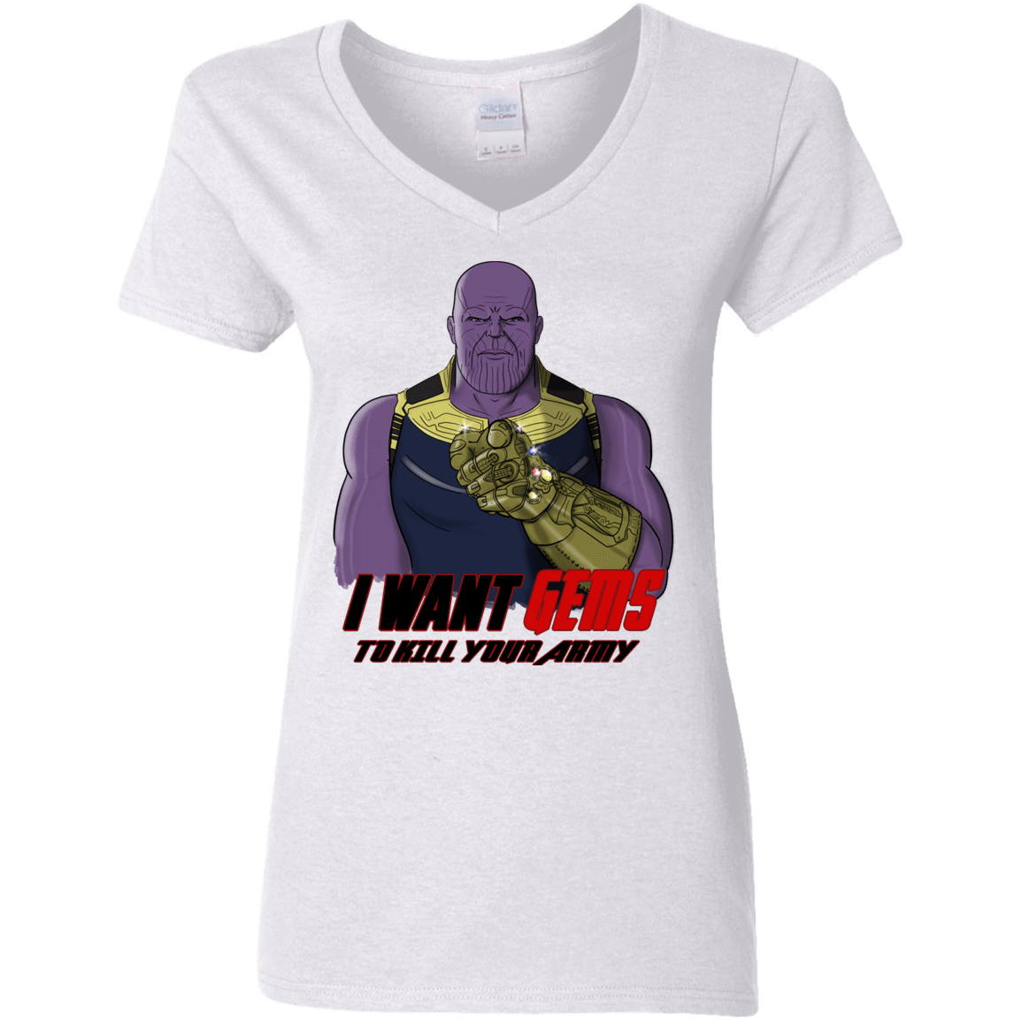 T-Shirts White / S Thanos Sam Women's V-Neck T-Shirt