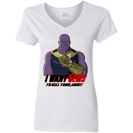 T-Shirts White / S Thanos Sam Women's V-Neck T-Shirt