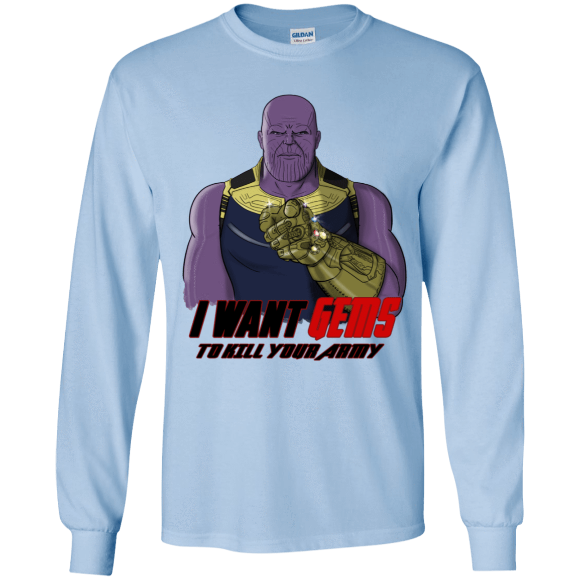 T-Shirts Light Blue / YS Thanos Sam Youth Long Sleeve T-Shirt