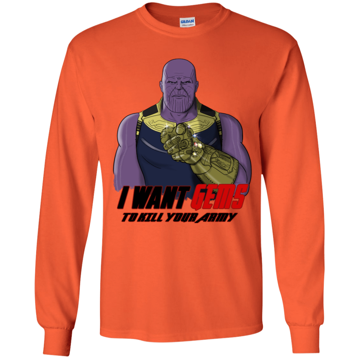 T-Shirts Orange / YS Thanos Sam Youth Long Sleeve T-Shirt