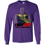 T-Shirts Purple / YS Thanos Sam Youth Long Sleeve T-Shirt