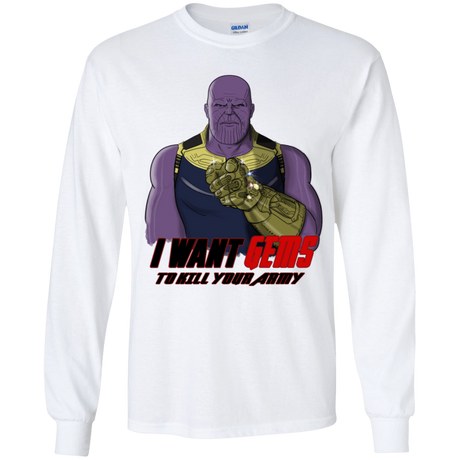 T-Shirts White / YS Thanos Sam Youth Long Sleeve T-Shirt
