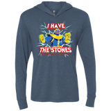 T-Shirts Indigo / X-Small Thanos stones Triblend Long Sleeve Hoodie Tee