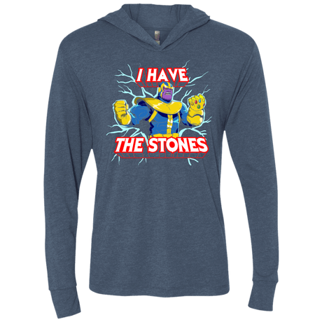 T-Shirts Indigo / X-Small Thanos stones Triblend Long Sleeve Hoodie Tee