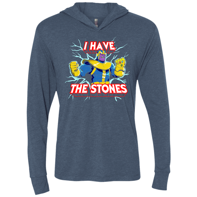 T-Shirts Indigo / X-Small Thanos stones Triblend Long Sleeve Hoodie Tee