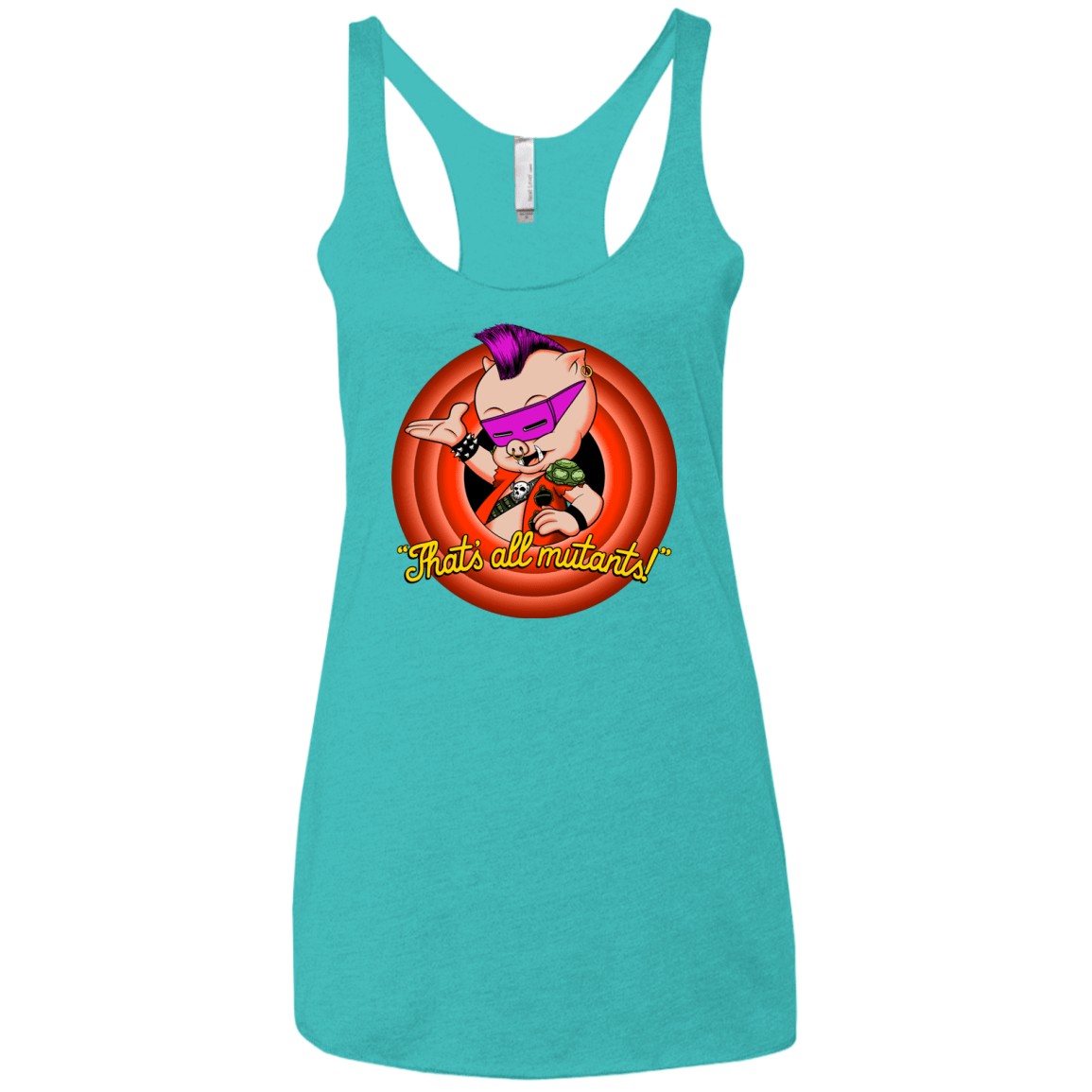 T-Shirts Tahiti Blue / X-Small Thats all Mutants Women's Triblend Racerback Tank