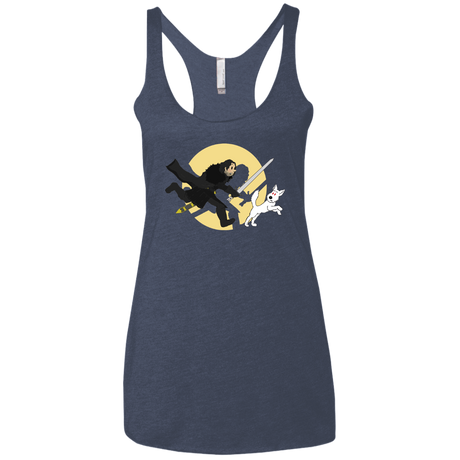 T-Shirts Vintage Navy / X-Small The Adventures of Jon Snow Women's Triblend Racerback Tank