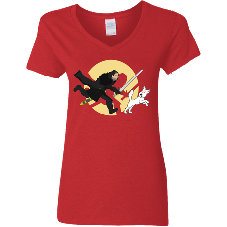 T-Shirts Red / S The Adventures of Jon Snow Women's V-Neck T-Shirt