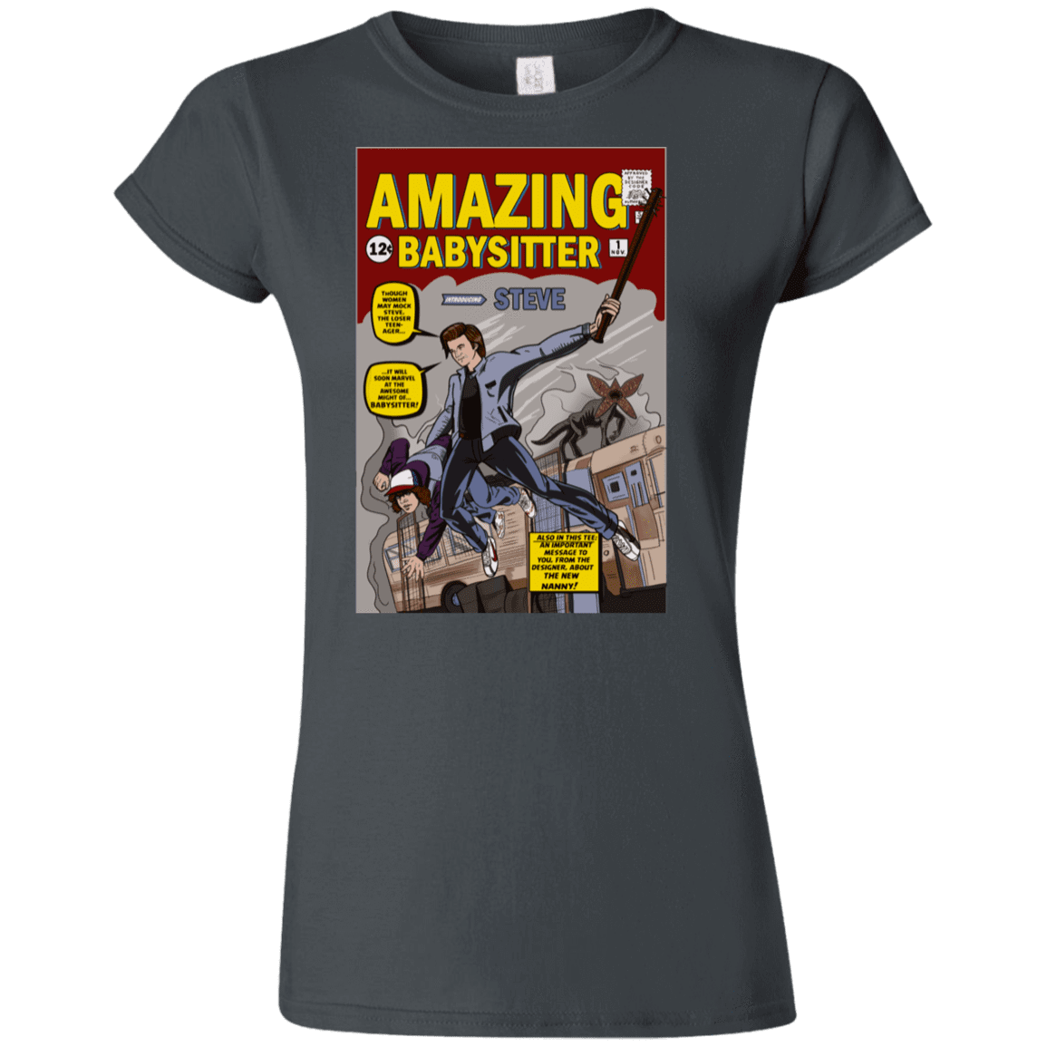 T-Shirts Charcoal / S The Amazing Babysitter Junior Slimmer-Fit T-Shirt