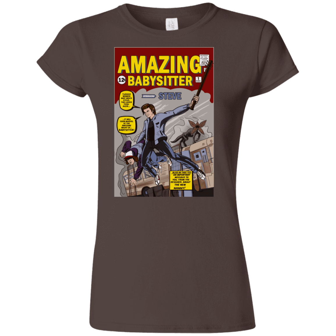 T-Shirts Dark Chocolate / S The Amazing Babysitter Junior Slimmer-Fit T-Shirt