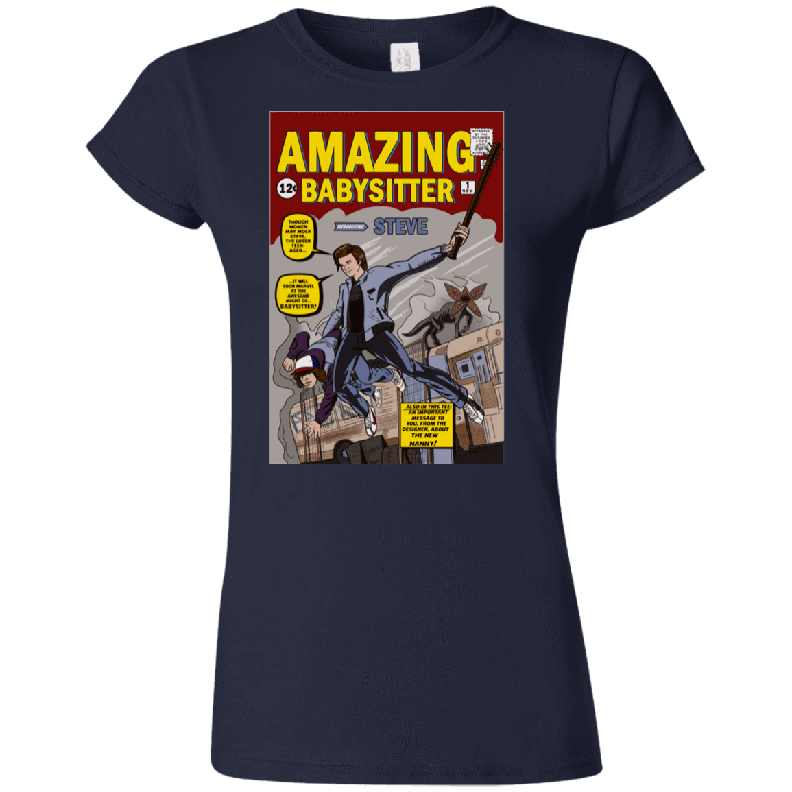 T-Shirts Navy / S The Amazing Babysitter Junior Slimmer-Fit T-Shirt