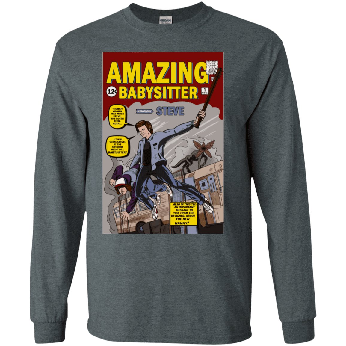 T-Shirts Dark Heather / S The Amazing Babysitter Men's Long Sleeve T-Shirt