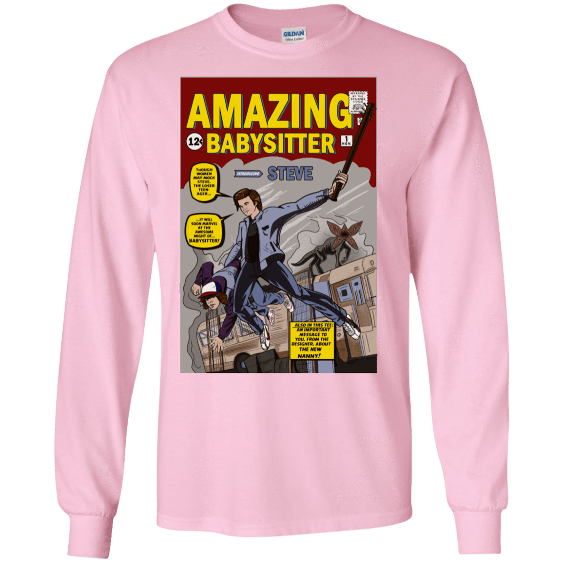 T-Shirts Light Pink / S The Amazing Babysitter Men's Long Sleeve T-Shirt