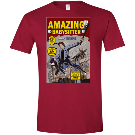 T-Shirts Cardinal Red / S The Amazing Babysitter Men's Semi-Fitted Softstyle